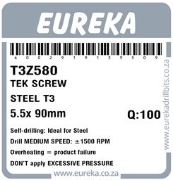T3Z580 - Tek Screw Steel -T3Z580_Label_T
